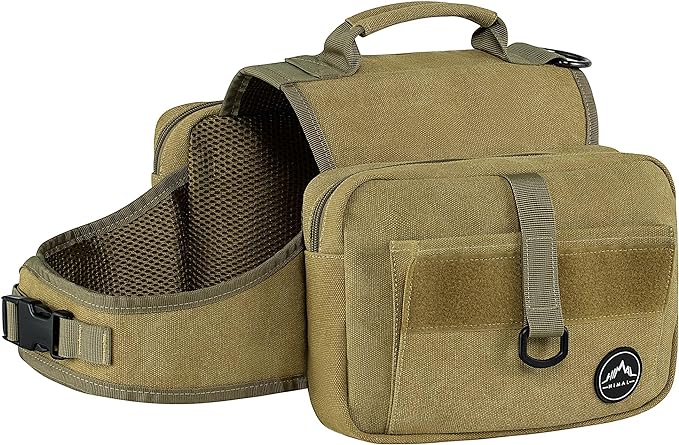 Himal Outdoors Dog Backpack & Saddle Bag, Tactical Hiking Backpack for Large Dogs with Side Pockets & Adjustable Strap
