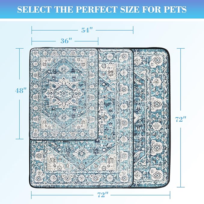 Thicken Washable Pee Pads for Dogs, Waterproof Reusable Pee Pads for Dogs，54"x72" Super Absorbent Leakproof Dog Pads, Non-Slip Potty Pads for Floor, Crate, Couch, Whelping Pads Pet Supplies