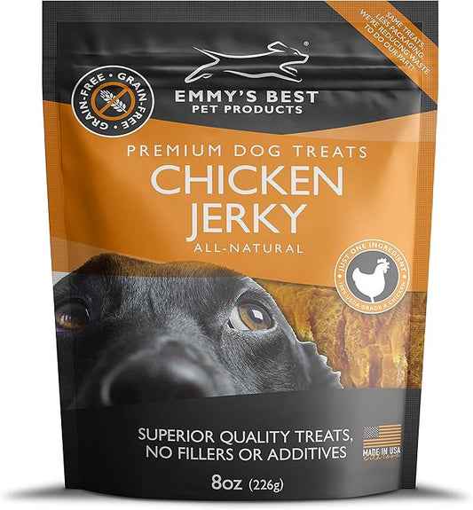 Emmy's Best EBPP Chicken Jerky Dog Treats Made in USA - 100% Natural Jerky Treats Made with Real Chicken - Grilled Chicken Strips for Medium Dogs, Large and Small Dogs
