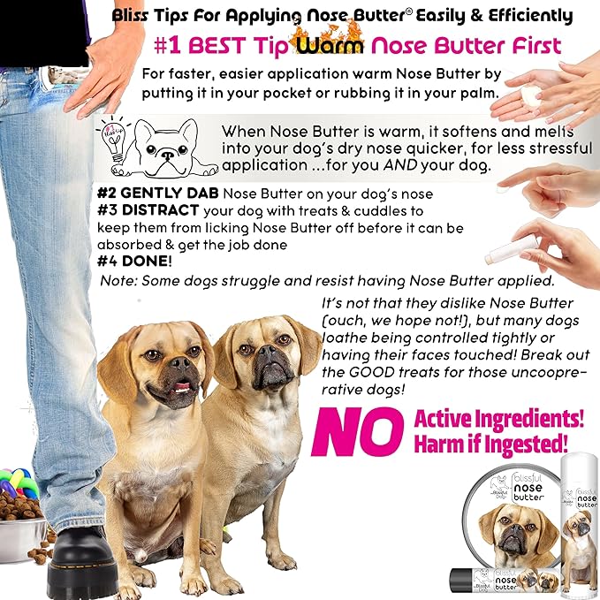 The Blissful Dog Puggle Unscented Nose Butter - Dog Nose Butter, 0.15 Ounce