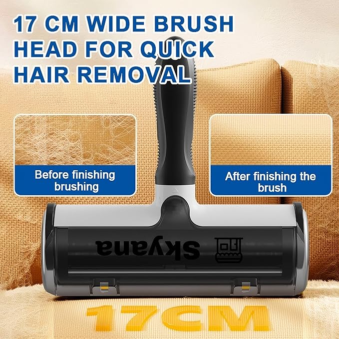 SKYANA Pet Hair Remover Roller Brush, Self-Cleaning Lint Roller for Dogs and Cats.hair removal for Fourniture,Couch,Carpet,Clothing,and bedding,portable,multiple surface.Removal tool.Lint Roller