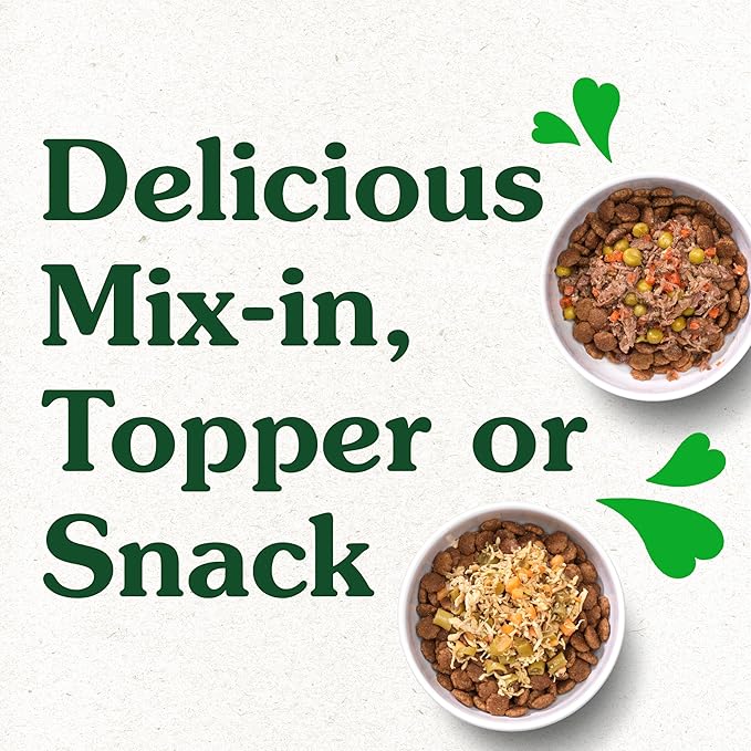 Greenies Smart Topper High Protein Wet Mix-in for Dogs, Chicken, Green Beans, and Sweet Potatoes Recipe & Beef, Peas, and Carrots Recipe Variety Pack, 8 Trays of 2oz.