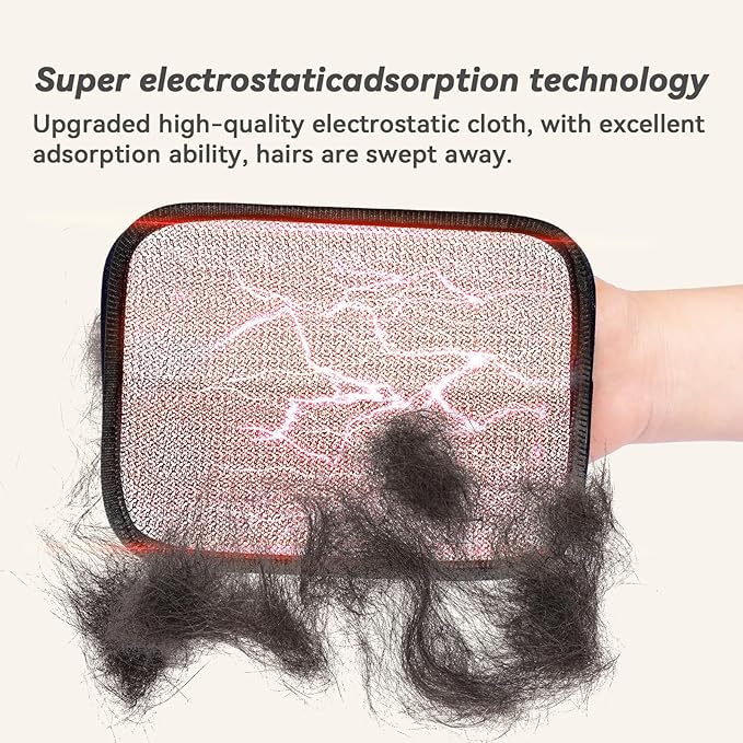 Pet Hair Removal Kit – Static Hair Removal Glove & Shedding Comb for Cats & Dogs, Removes Hair from Clothing, Furniture, Carpets & Bedding, Tackles Tangles, Fleas & Dander