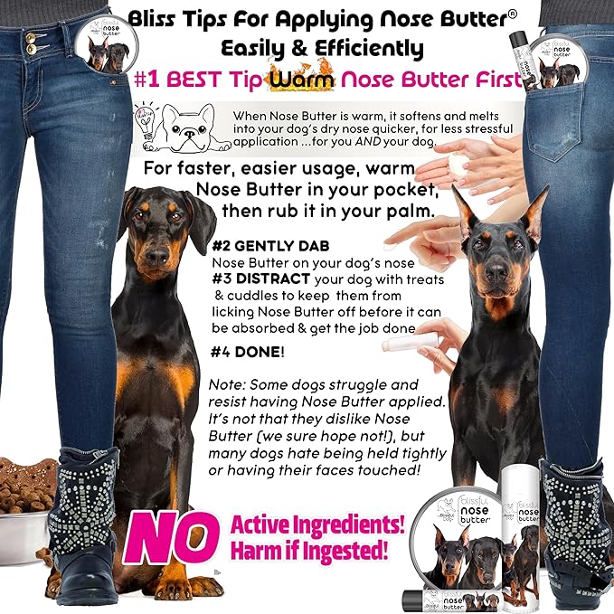 The Blissful Dog Doberman Unscented Nose Butter - Dog Nose Butter, 0.15 Ounce
