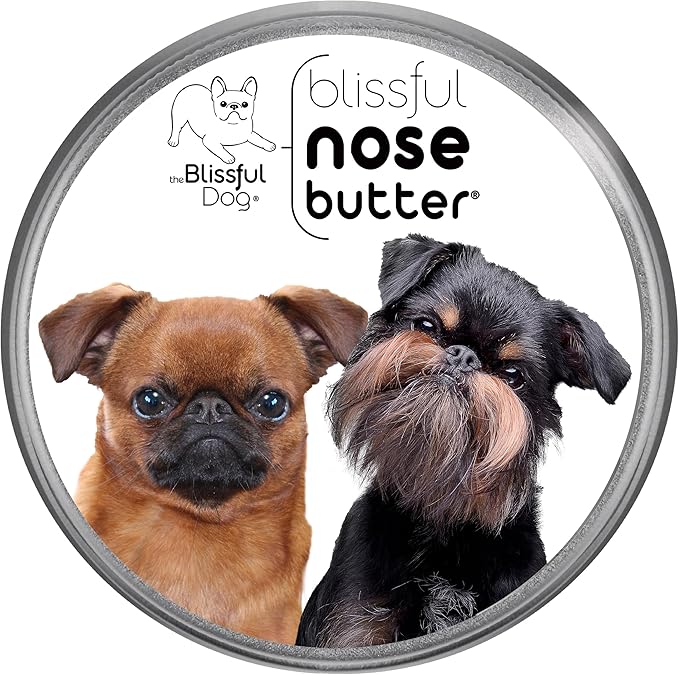 The Blissful Dog Brussels Griffon Nose Butter for Dry, Cracked Skin, Lick-Safe Dog Nose Balm with Moisturizing Shea Butter, Almond, Olive, and Essential Oils, Pet Supplies, Uncented, 1 oz.