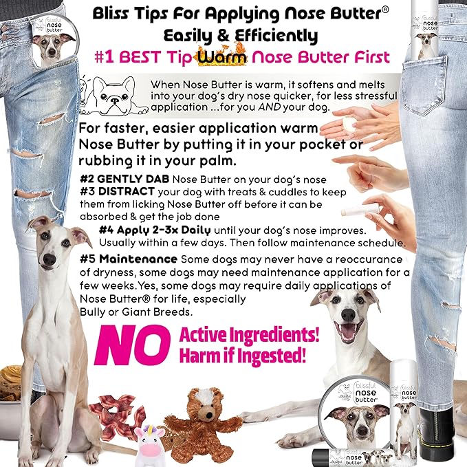 The Blissful Dog Whippet Unscented Nose Butter - Dog Nose Butter, 0.50 Ounce