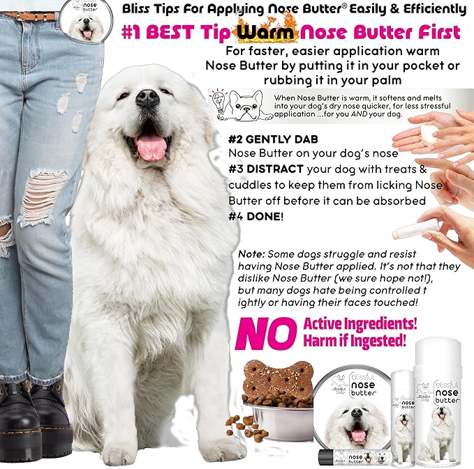 The Blissful Dog Great Pyrenees Unscented Nose Butter - Dog Nose Butter, 0.15 Ounce