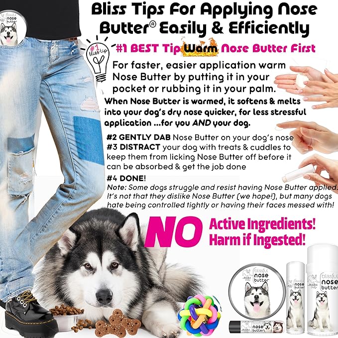 The Blissful Dog Malamute Unscented Nose Butter - Dog Nose Butter, 2 Ounce