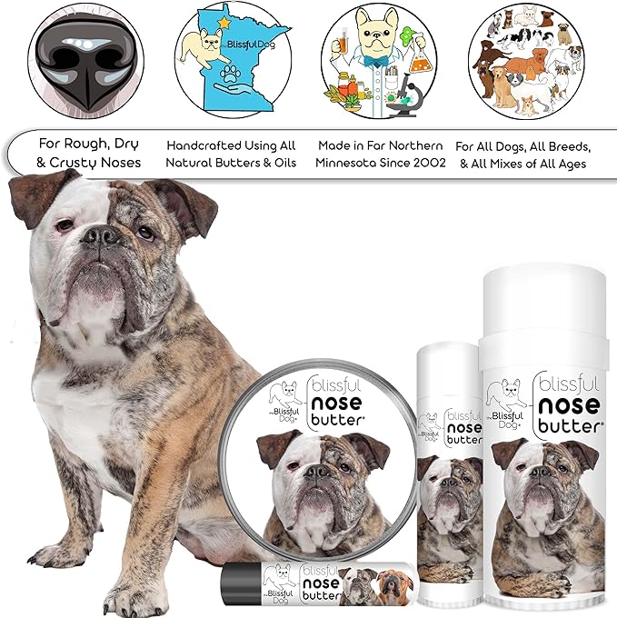 The Blissful Dog Olde English Bulldogge Unscented Nose Butter - Dog Nose Butter, 2 Ounce