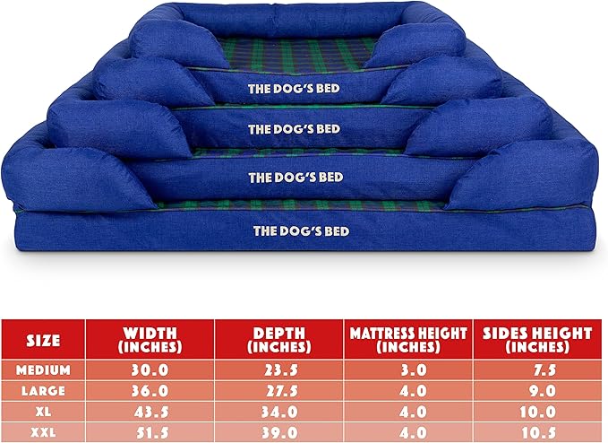 The Dog’s Bed, Med Black Watch Tartan 30x23.5, Memory Foam, Pain Relief: Arthritis, Hip & Elbow Dysplasia, Post Surgery, Lameness, Supportive, Calming, Waterproof Washable Cover, Veterinary Approved