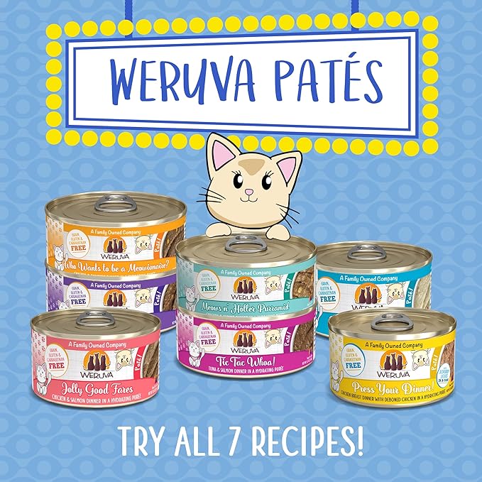 Weruva Wet Cat Food, Meal or No Deal with Chicken and Beef Pate, 5.5oz Can, Pack of 8