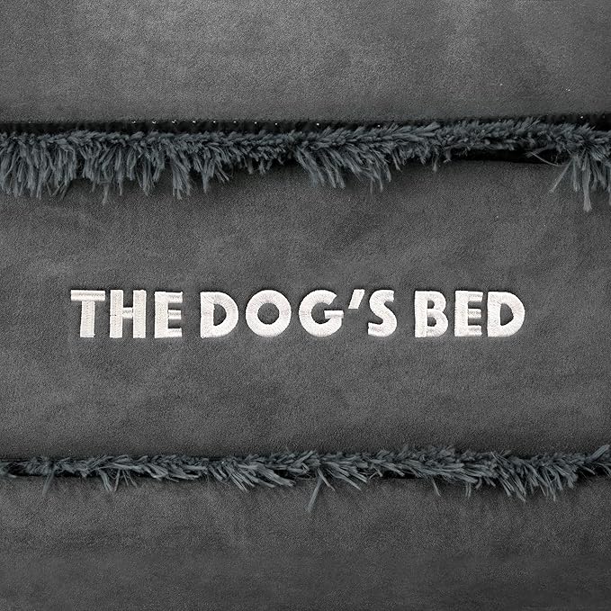 The Dog’s Bed, Medium Grey Faux Fur 30x23.5, Memory Foam, Pain Relief: Arthritis, Hip & Elbow Dysplasia, Post Surgery, Lameness, Supportive, Calming, Washable Cover, Veterinary Approved
