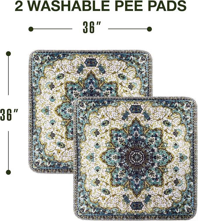 Washable Pee Pads for Dogs - Super Absorbent Reusable Puppy Training Pads - 100% Waterproof, Leak-Proof & Non-Slip Whelping Pads for Pet Housebreaking