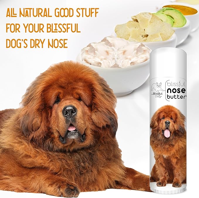 The Blissful Dog Tibetan Mastiff Nose Butter for Dry, Cracked Skin, Lick-Safe Dog Nose Balm with Moisturizing Shea Butter, Almond, Olive, and Essential Oils, Pet Supplies, Uncented, 0.50 oz.