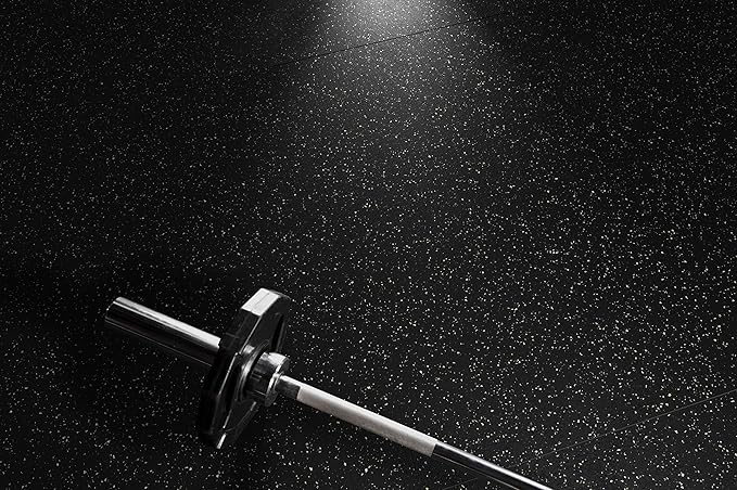 Playsafer Genaflex Rubber Gym Floor Mat, Heavy Duty Commercial Protective Gym Flooring Roll - 8mm Thick (10% Grey, 4' X 15')