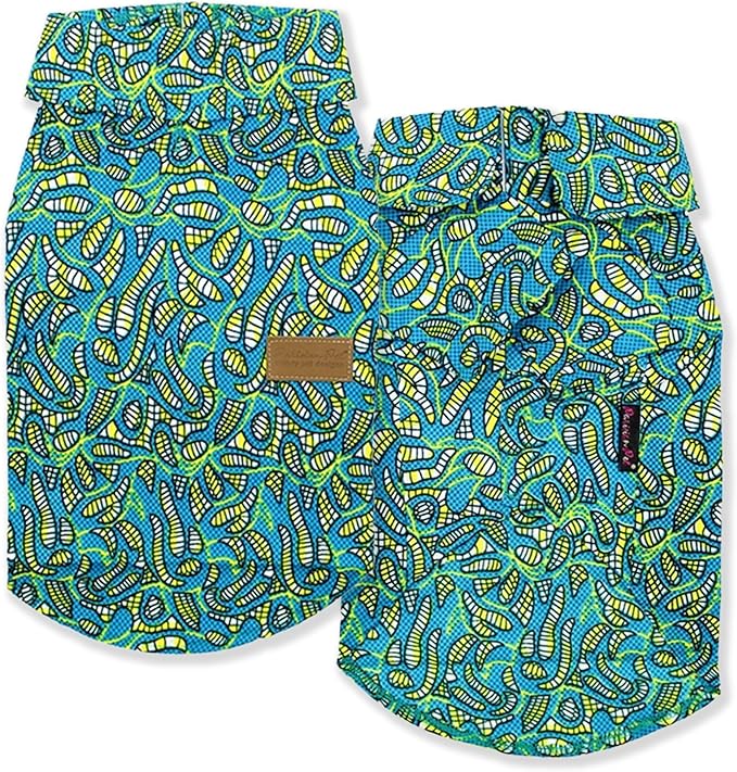 Parisian Pet Shirt - Tribal Camp Beach Outfit - 100% Cotton Summer Clothes - Stylish Dog Costume - Breathable and Cool Pet Clothing - Machine Washable Shirts for Large Dogs - XL3