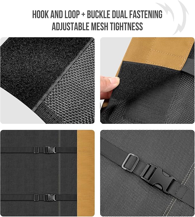 ONETIGRIS Elevated Dog Cot, Raised Bed for Medium Large Dogs Indoor Outdoor Cooling Elevated Dog Beds with Breathable Teslin Mesh and No-Slip Feet (Brown, Large)