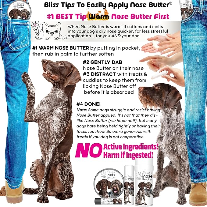 The Blissful Dog German Shorthaired Pointer Unscented Nose Butter - Dog Nose Butter, 4 Ounce