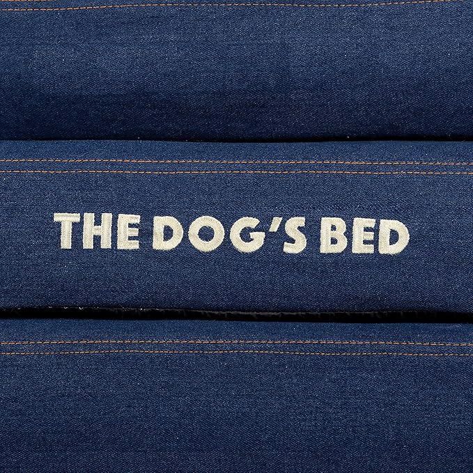 The Dog’s Bed, Med Blue Denim 30x23.5, Memory Foam, Pain Relief: Arthritis, Hip & Elbow Dysplasia, Post Surgery, Lameness, Supportive, Calming, Waterproof Washable Cover, Veterinary Approved